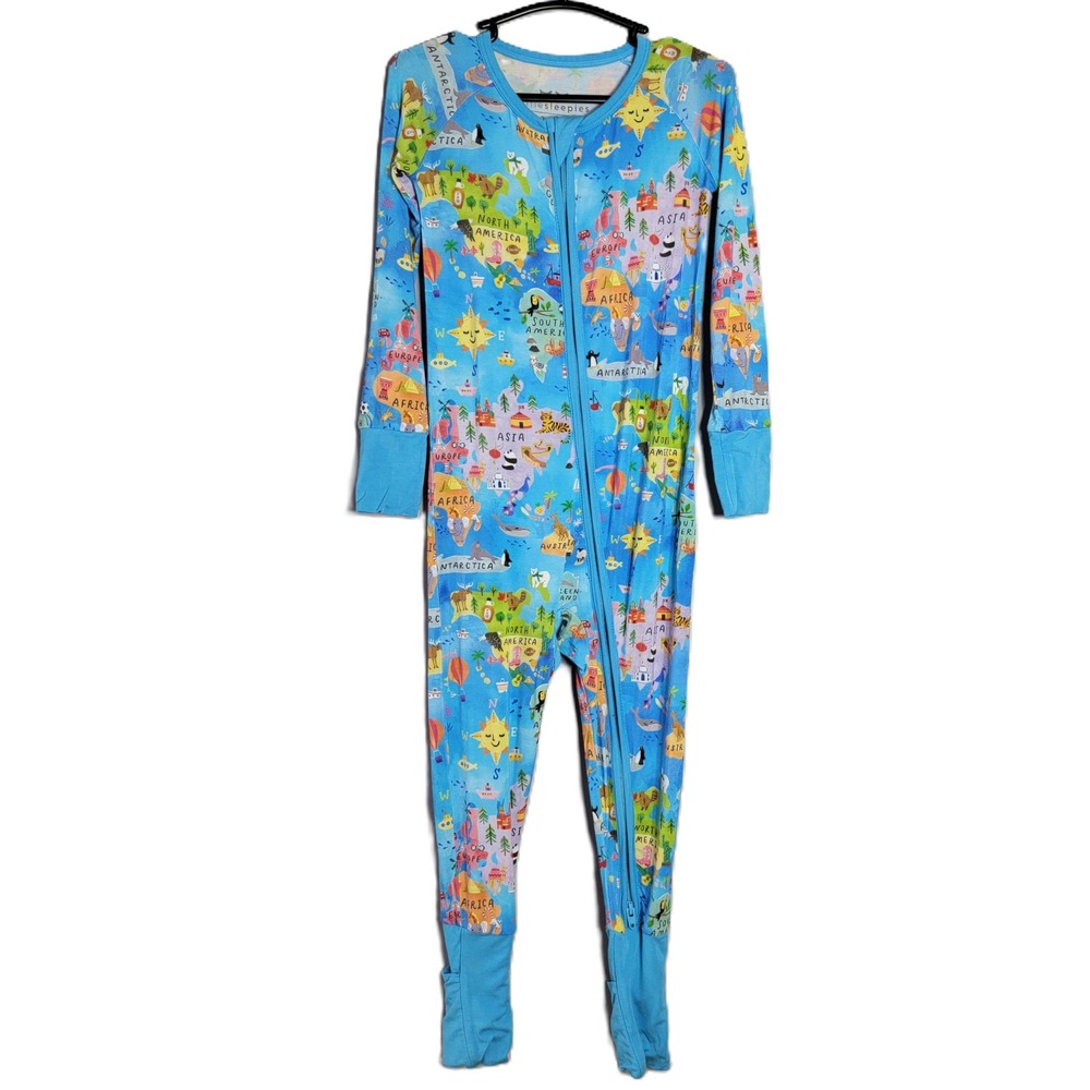 Little Sleepies Bamboo Around the World Zippy Pajamas 18-24 Months Sleepwear‎